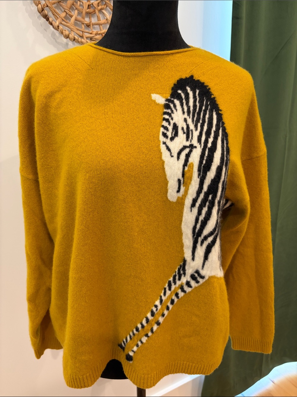 Anthropologie Cashmere Zebra Sweater